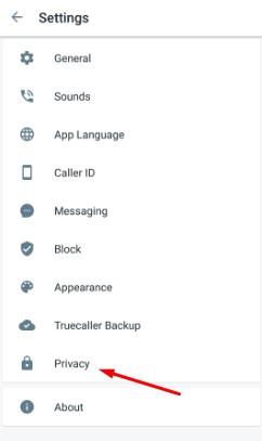 Truecaller settings Screenshot