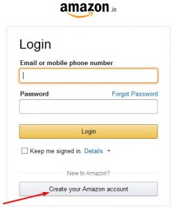 Create Your Amazon Account पर क्लिक करना हैं।