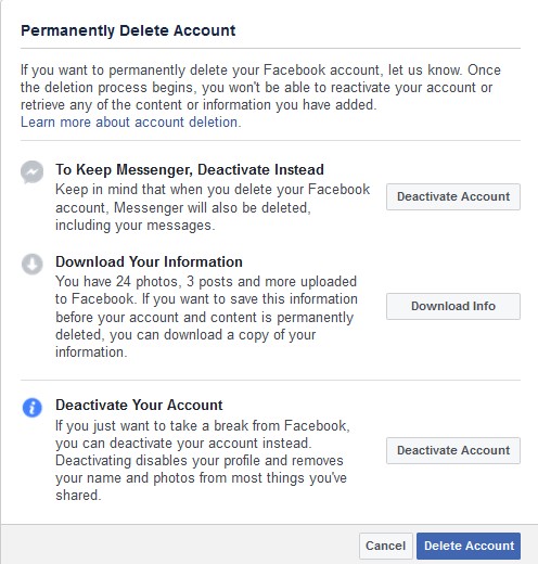 Facebook account Permanently Delete कैसे करे