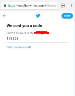 Twitter phone number verify