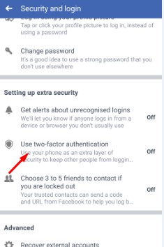 Use Facebook 2 Factor Authentication
