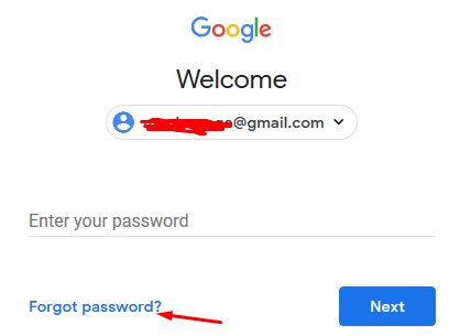gmail forgot password page