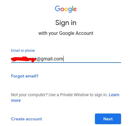 gmail sign in page screenshot