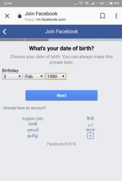 Create Facebook Birthdate