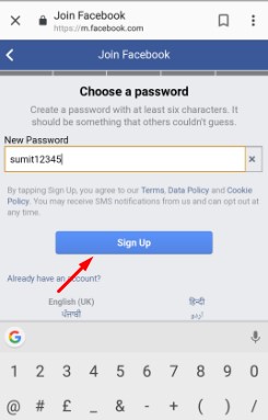 Create facebook id new Password
