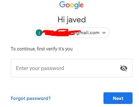 Gmail ID में Sign in करने का विकल्प