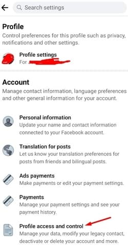 Facebook ID Profile Access and Control